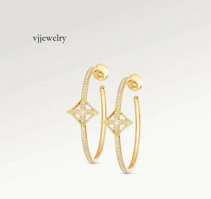 With BOX Gold Dia Big Hoop Earrings Designers Stainless Steel Crystal Women Stud Earring Wedding Party Best Jewelry