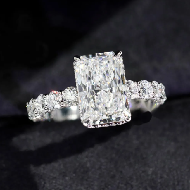 Custom 14K 18K Gold 2CT 3CT 5CT Radiant Cut D VS1 VVS1 IGI Certified Lab Grown Diamond Engagement Wedding Ring for Women