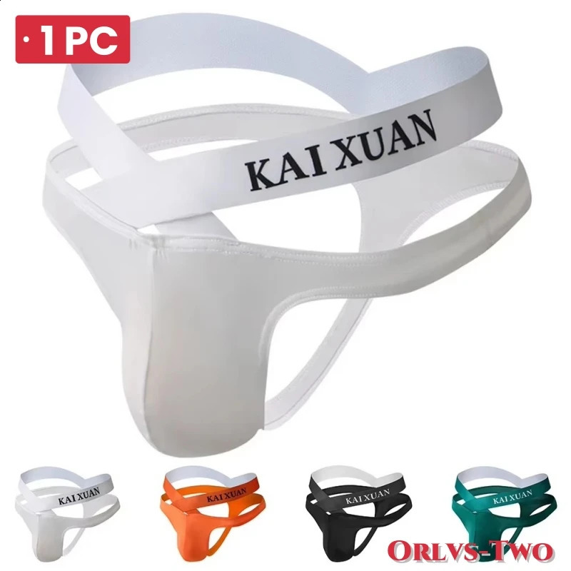 Mens Underwear Sexy Jockstrap Pouch Cuecas Man Ice Silk Panties Thongs Bikini Underpants250827