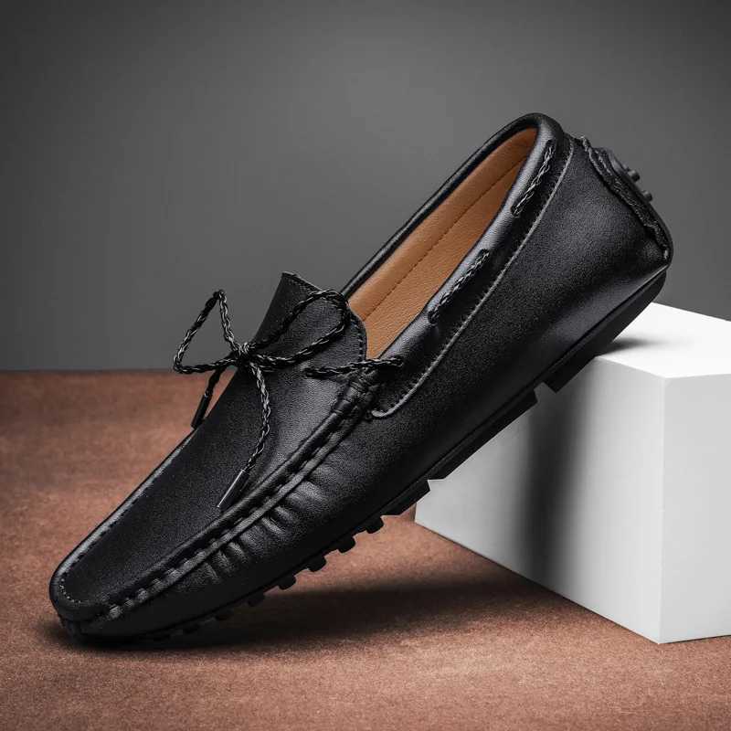 Men High Quality Leather Loafers Men Slip Casual Shoes Mens Flats Fi Men Shoes Male Driving Shoes Size 3848XJ250827