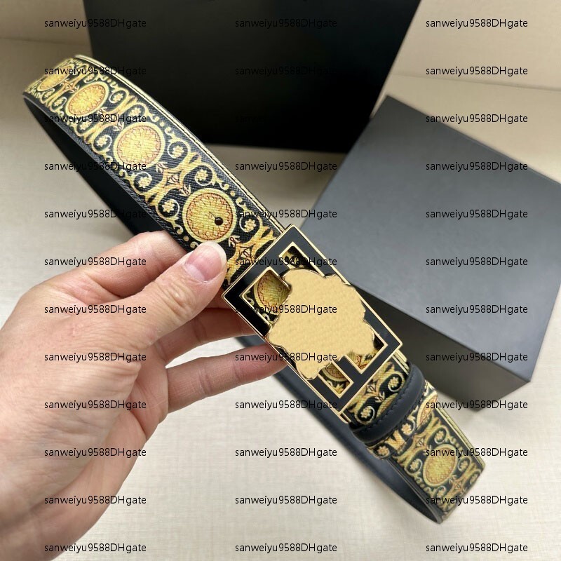 Designer Fashion Belt Men's Belt Womens Belt Designer Mens Belt Luxury Belt Leather Print Belt Unisex Gold Silver Buckle Designer Belt 38mm