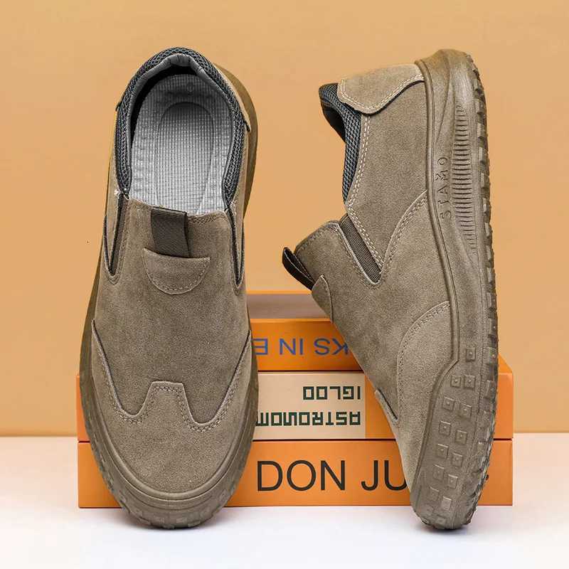 Men Casual Sneakers Leather Mens Loafers Comfortable Mens Driving Shoes Slip Handmade Breathable Walking FootwearXJ250827