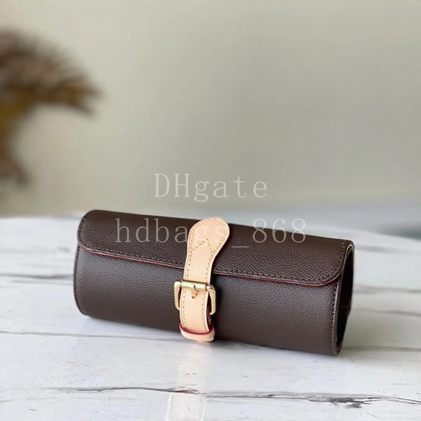 Mirror quality Men Designer Watch Case Luxury Canvas Leather Clutch bag Three capacities 20cm With box MLX01A1