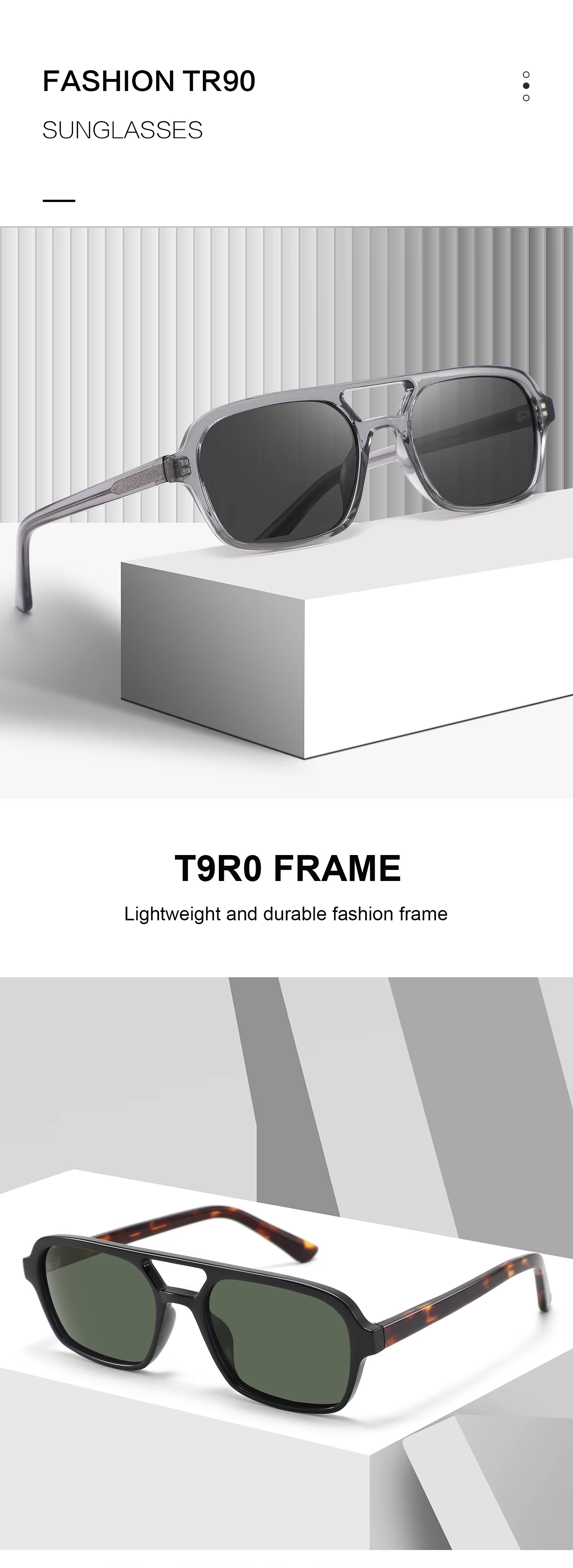 OEM high-quality custom logo men's Shuangqiao TR90 acetic acid sunglasses polarized UV400 sunglasses for men and women