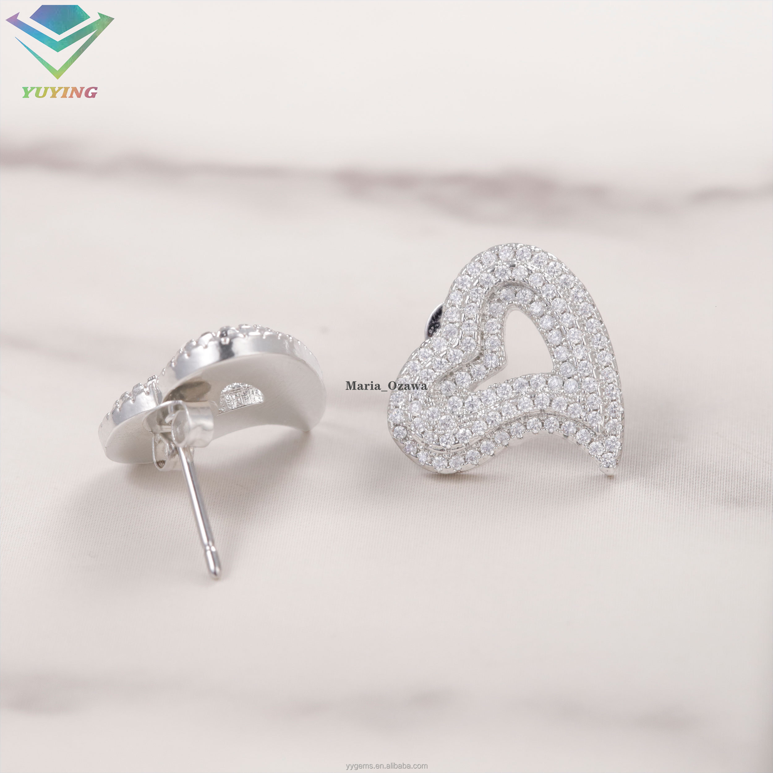 Pass Diamond Tester Moissanite Earings Jewelry for Women Heart Shape S925 Silver Hip Hop Earrings Moissanite Stud Earrings