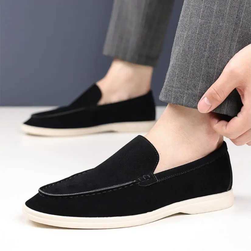 Fi Mens Slip Casual Shoes Suede Leather Mens Trendy Classic Loafers Men Outdoor Driving FlatsXJ250827