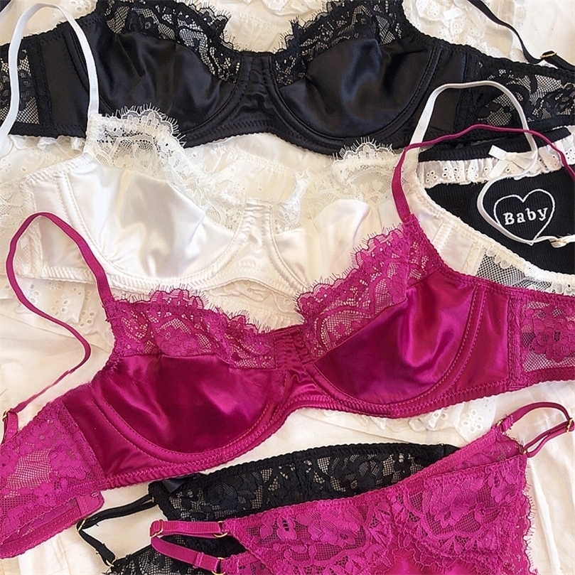 Sexy Underwear Set for Women Ultrathin Bra Set French Lace Breathable Bralette Female Silk Comfort Bras and Thong Lingerie250826ww