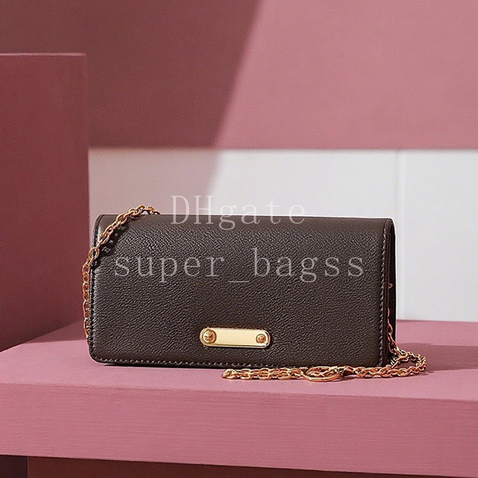 Wallett Onn Chain Lilyy Luxury designer bag 20.5CM handbag Monogram coated canvas grained leather Shoulder Bag Mirror quality crossbody bag with box
