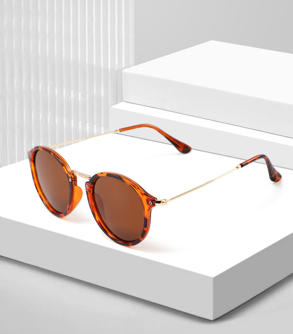 2024 new female wholesale fashion elegant female sunglasses round frame custom logo polarized sunglasses