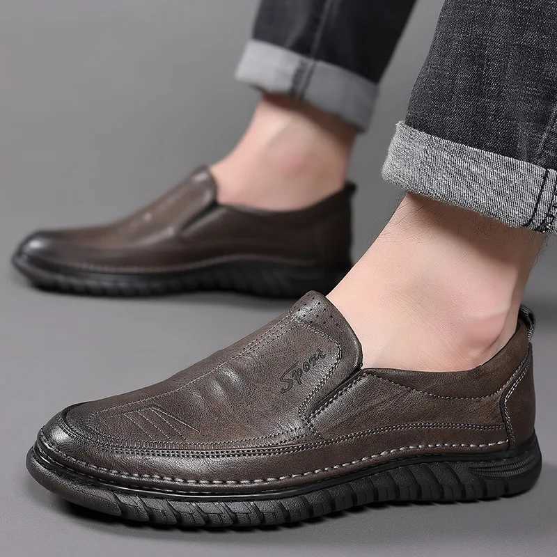 Spring Autumn New Mens Casual Business Shoes Breathable Genuine Leather Daily Versatile Estep Dad Shoes Rubber Face MatXJ250827