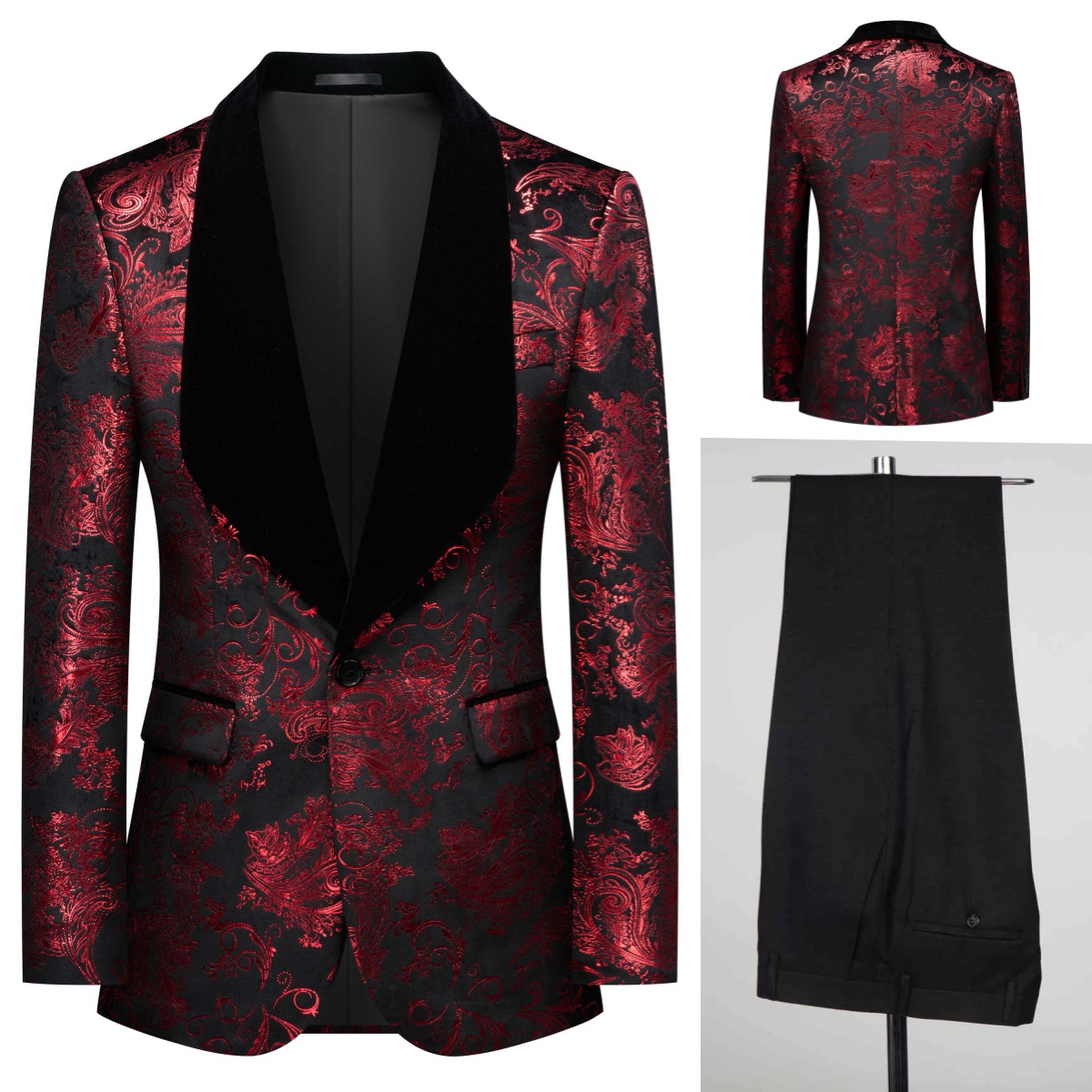 Real Picture Men Suit Jacquard Business Wedding Men Suits Comfort 2-Pcs Tailor-Made Groom Groomsman Formal Occasions Spot Stocks BS888