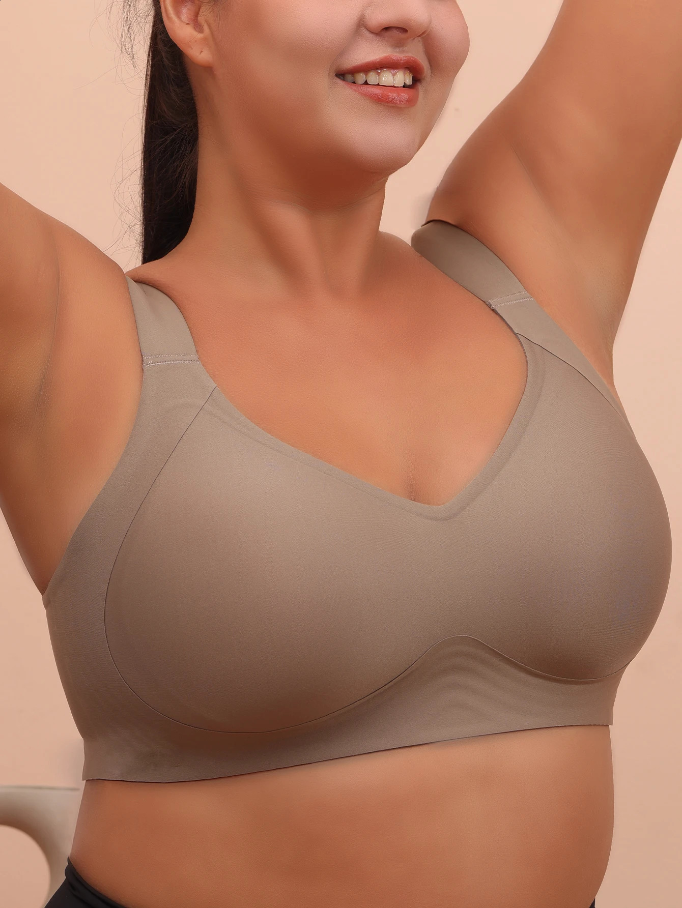 Big breasted sleeping bra for women 6XL without steel rims gathered without s plus size vest yoga exercise anti sagging bra250826