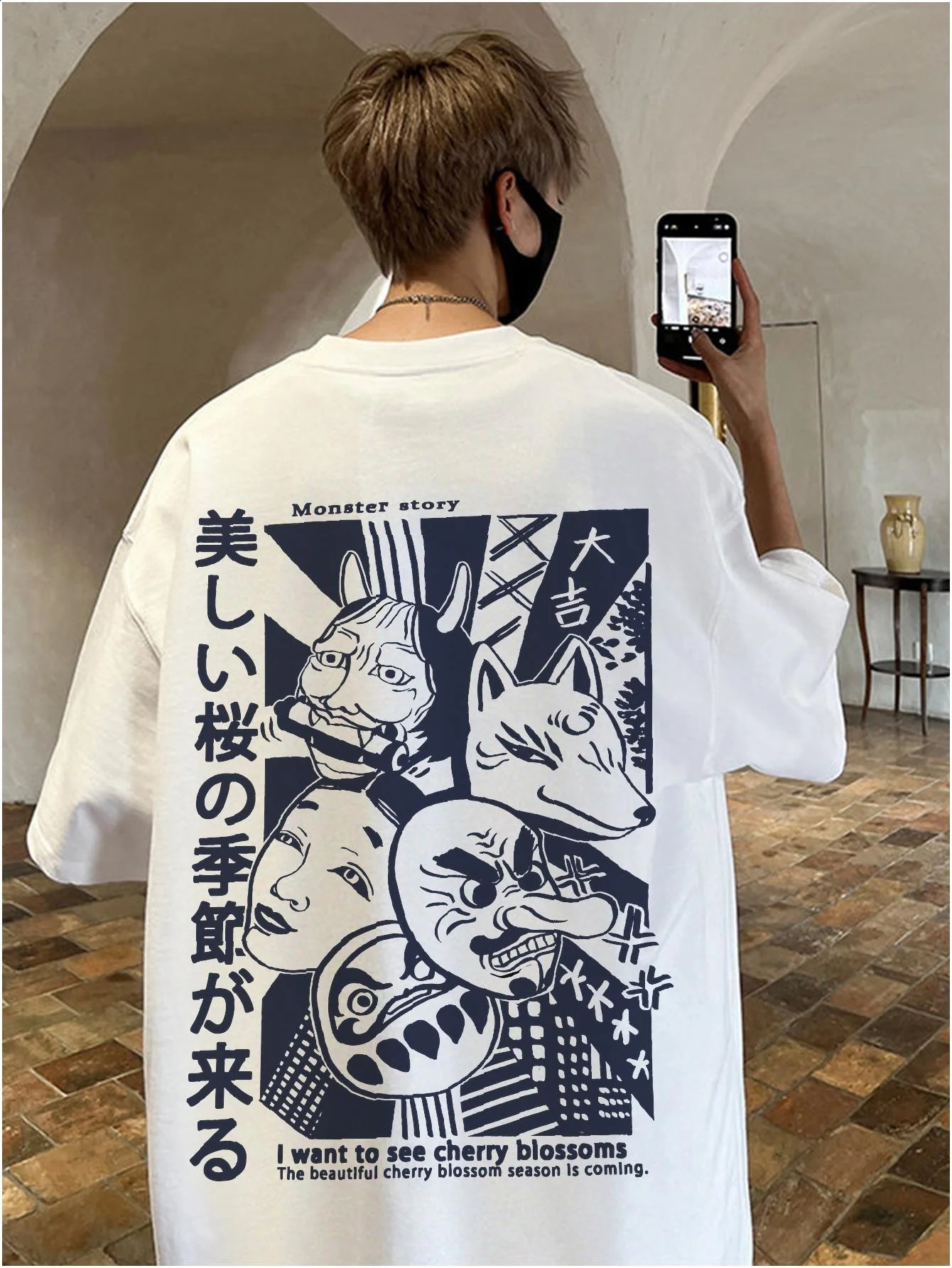 Harajuku Monster Anime Men Tshirts Oversize Fashion Vintage Y2k Unisex Tees Short Sleeve Casual Clothing Summer Cotton Male Top 250827