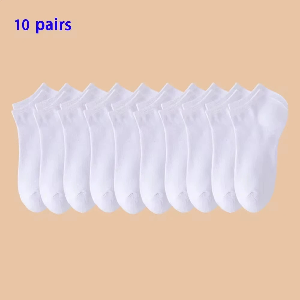 Unisex 10 Pairs of Solid Color Socks Soft and Lightweight Ankle Socks WOMENS Casual Boat Socks Low Cut Ankle Socks250827