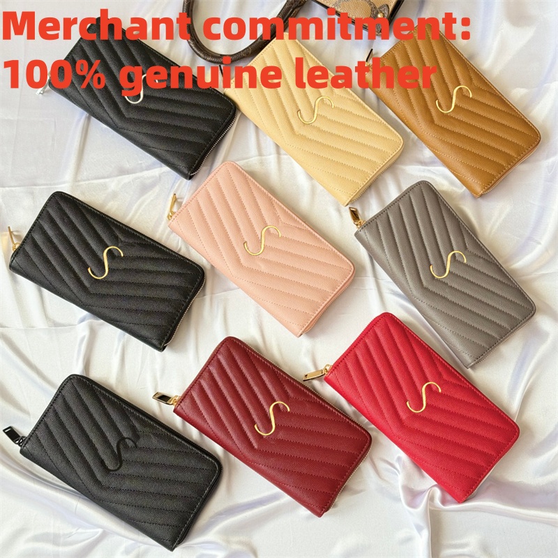 High quality Designer wallet Genuine leather long wallet Envelope wallets Womens zipper Purse key pouch Luxury Coin Purses lady passport holders coi