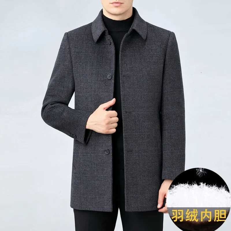 Doublesided Cashmere Jacket Men Winter Coats Thick Wool Trechcoat Detachable Down Inner Clothing Male Abrigo De Lana FCY4542XJ250827