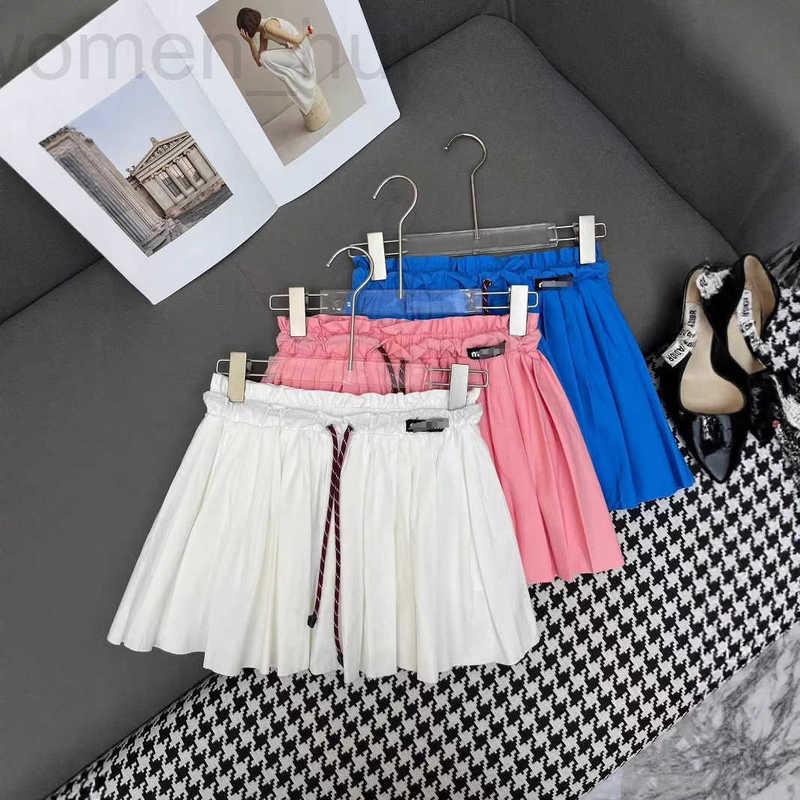 Skirts designer 2025 New Summer White Bud Half Skirt for Petite Figures, High Waist, Slimming, Puffy A-line Short Skirt, Pleated Skirt J6YB