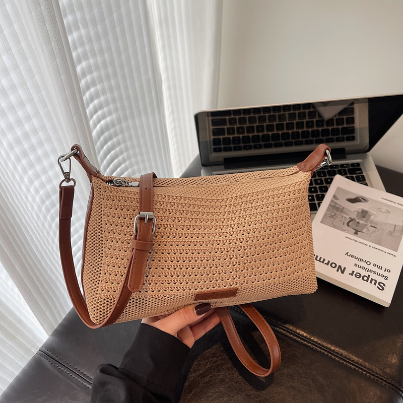 Top Brand High Quality New Style Free Delivery Designer New Cross-Border Knitted High-End Casual Square Fashionable Shoulder Crossbody New Free Deli