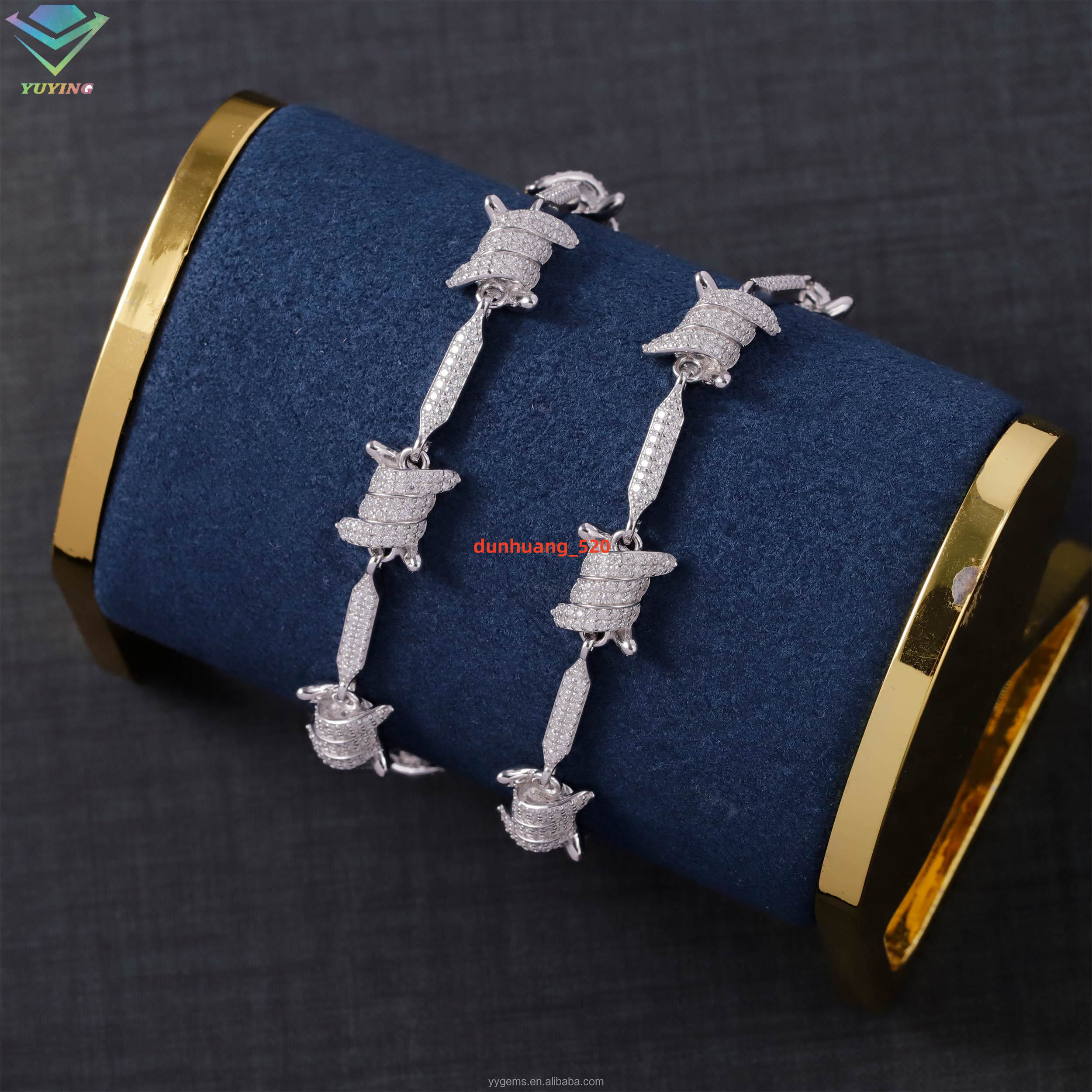 Wholesale Price New Design Hip Hop Men Pass Diamond Test Moissanite Bracelets 925 Sterling Silver Moissanite Cuban Bracelet