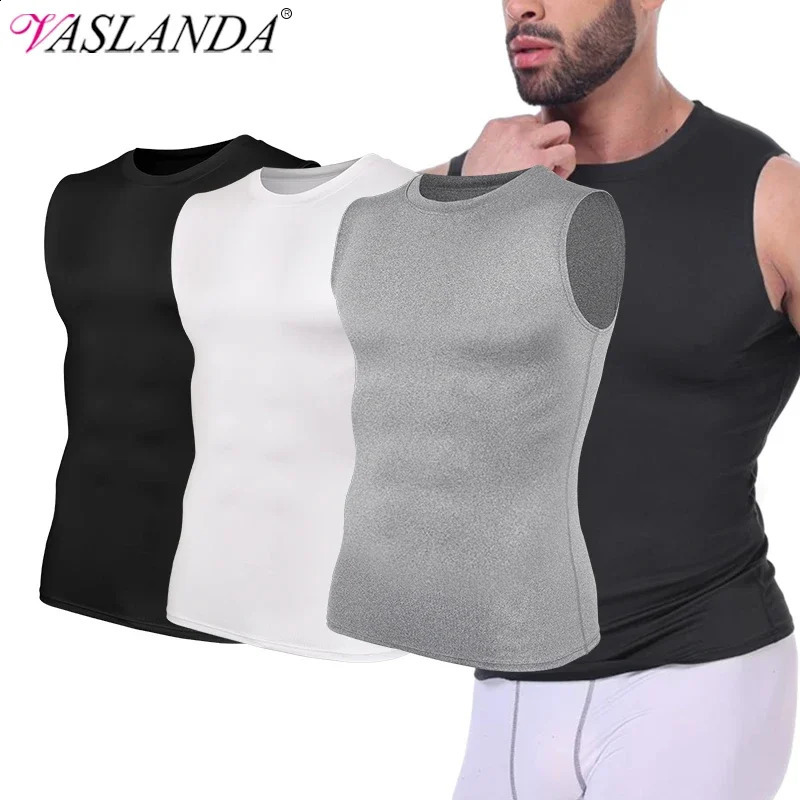 Men Compression Tank Top Slim Sleeveless Vest Breathable Quick Dry for Fitness Gym Sweat Cycling Active Tops250827