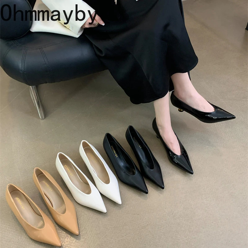 Pointed Toe Women Pumps Shoes Fashion Shallow Slip On Spring Autumn Dancing Party Low Heel Shoes 250823