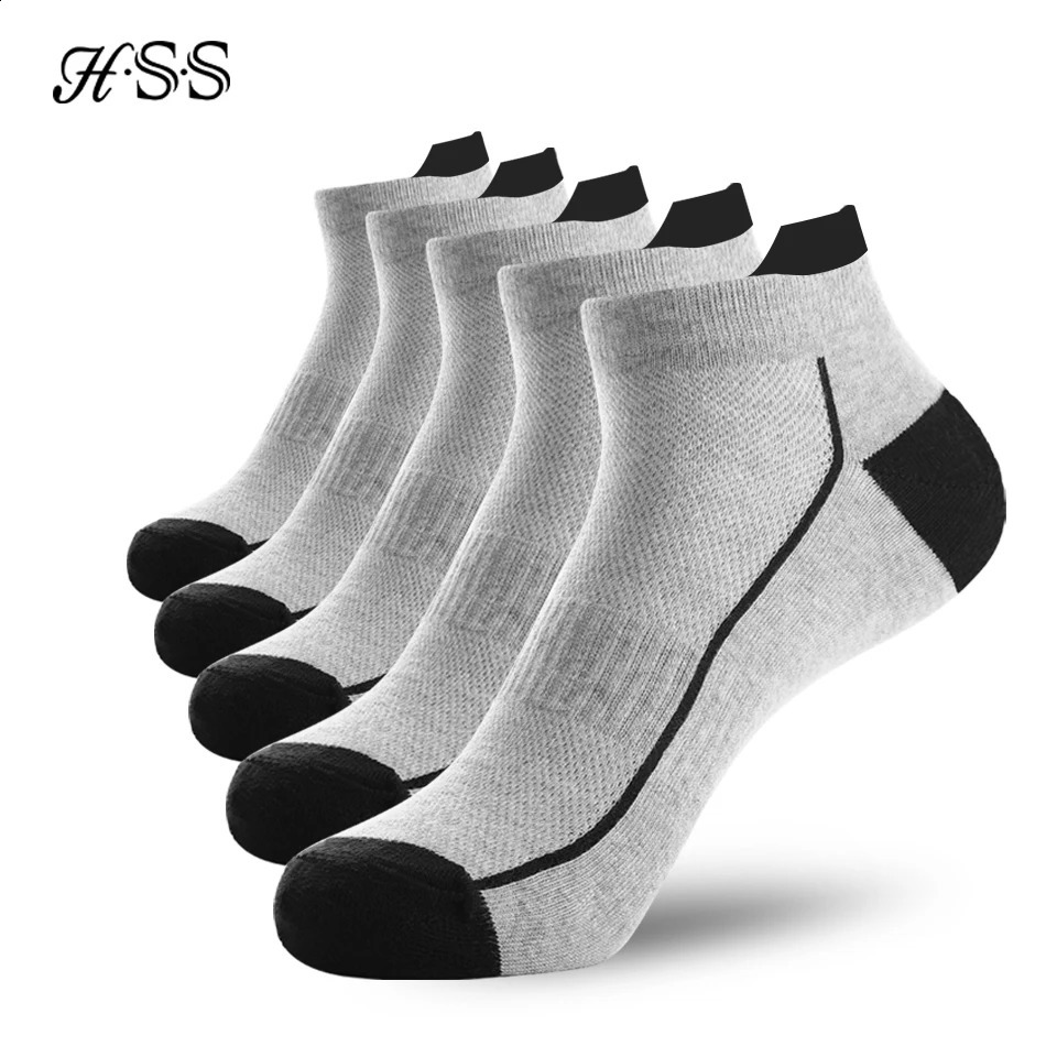 5 Pairs organic cotton men socks thin knit mesh ankle socks summer fitness breathable quick dry short sock for cycling Plus size250827