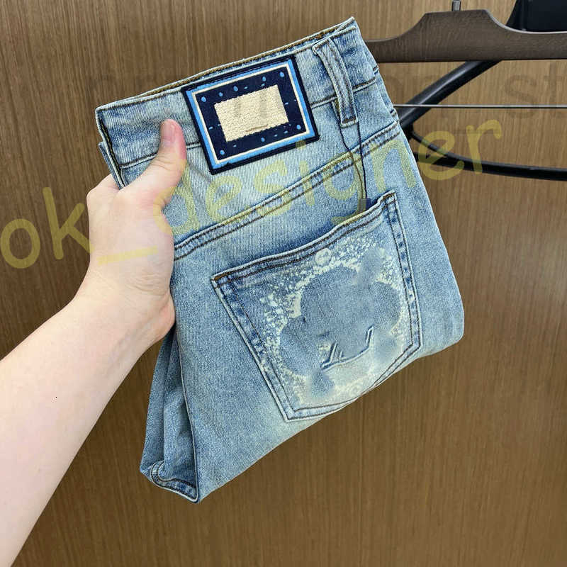 Men's Jeans Designer designer jeans mens for men brand letter printed fit pencil pants zipper Motorcycle Biker Denim man pant baggy MXOV