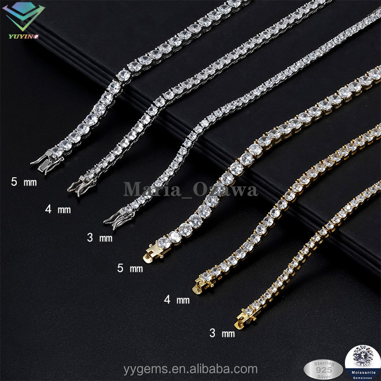 925 Silver Gold Moissanite Diamond Tester VVS GRA Tennis Chain Fine Jewelry Necklace Bracelet Pass Diamond Plate