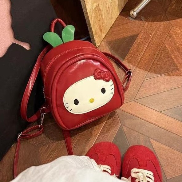 Free Shipping New Designer Bag Ins Cute Red Apple Backpack Casual Backpack Soft Adorable Sweet Girl Commuting Small School Bag For Women Exquisite S