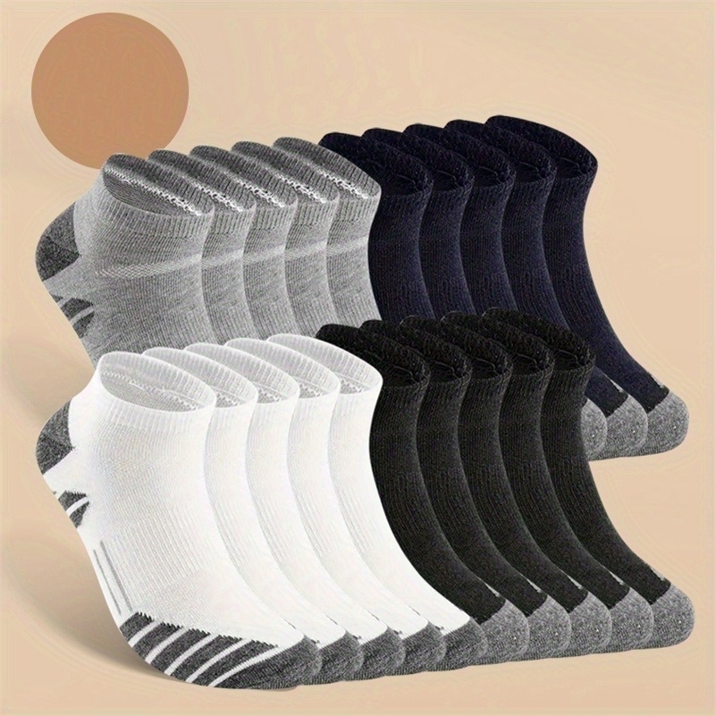 10 Pairs Cool Men Black White Four Seasons Cotton Sock Set Male Solid Color Breathable Sports Running Big Size Socks For Men250827ww