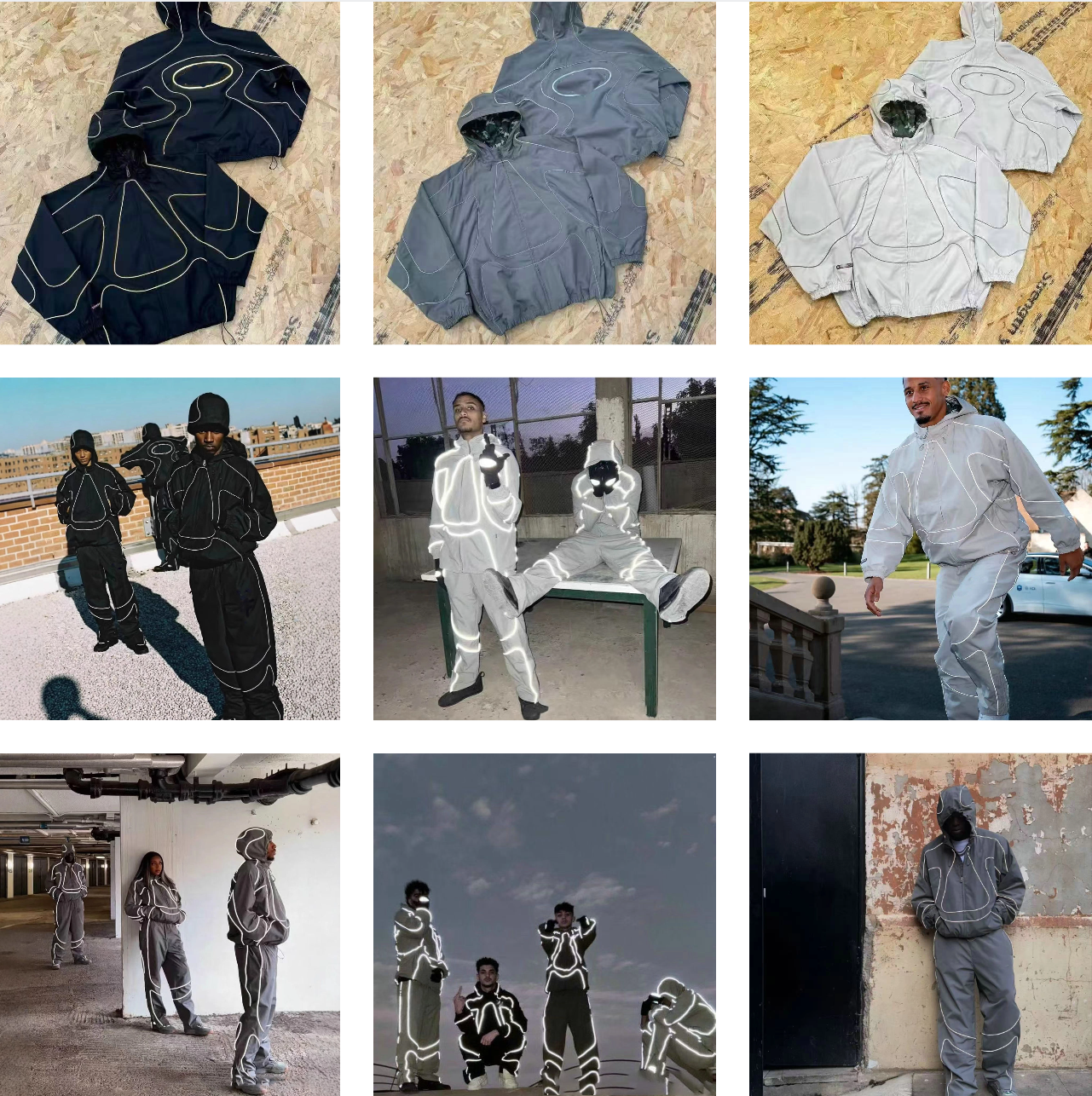 Men's Tracksuits Designer Cotton Co Jacket And Women's Loose Windbreaker Heavy Craftsmanship Reflective Strip Set Top Sports Suit
