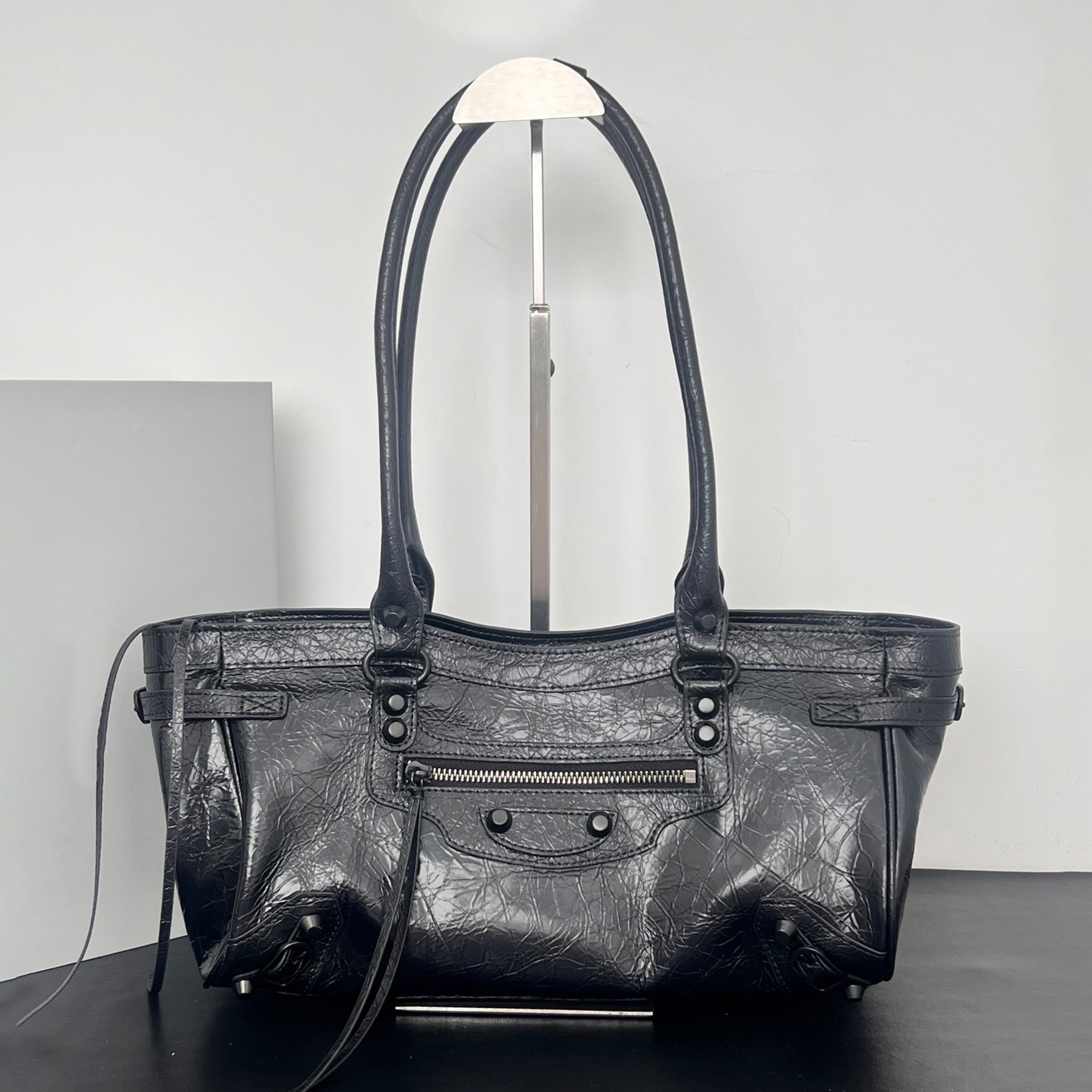 New 10A Women City Bag East West Luxury Designer Soft Genuine Leather Shoulder Bag Silver Hardware Crossbody Bag Zipper Closure Handbag Flat Pocket