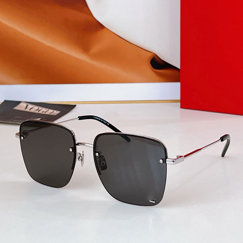 SLM 312 Women Frameless Sunglasses Square Metal Frame Nylon Black Lens Designer New Fashion Style Casual Wear Sunglasses with Box