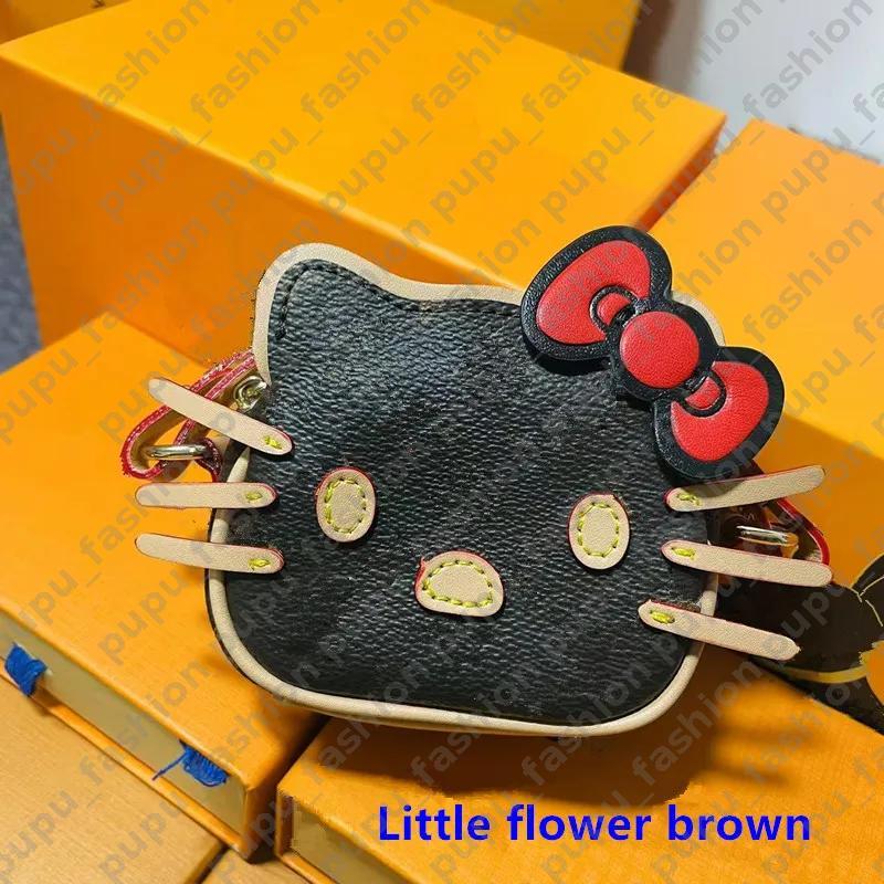 Designer Wallet Earphone Bag Charms Creativity Coin Purse Keychain Pendant Charm Jewelry Keyring Holder Leather Flower Grid Designer Metal Key Chain