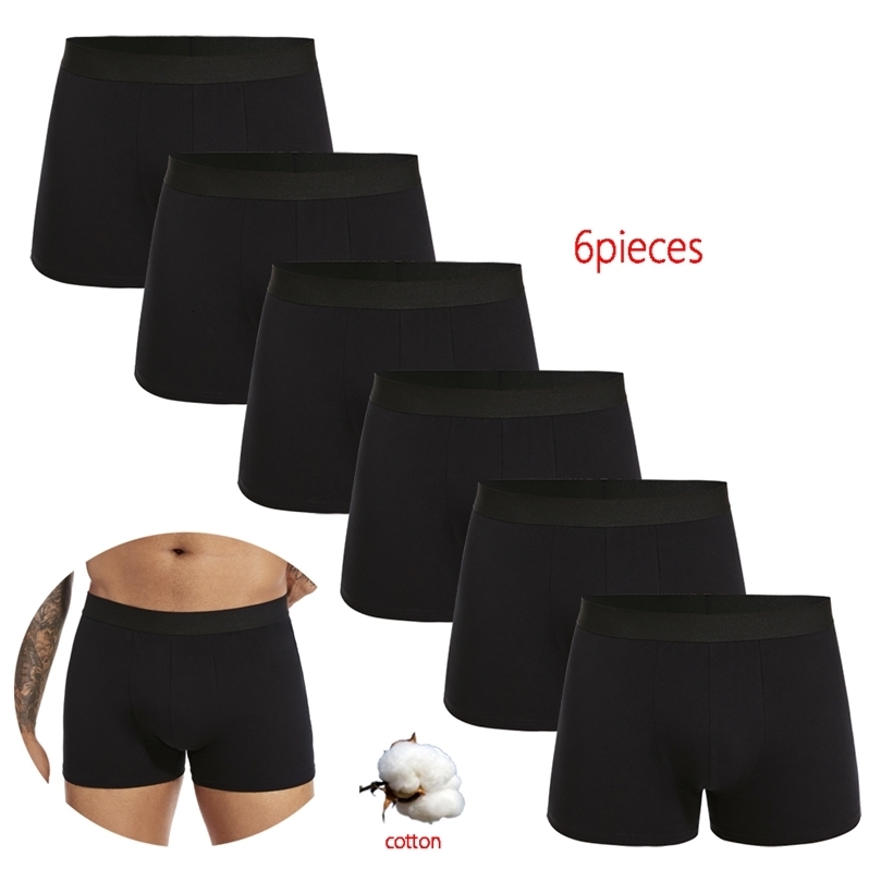 6pcs pack Black Boxer Shorts Men Underwear Soft Breathable Male Underpants for Men Homme Boxershorts Slips 2024 Panties250826