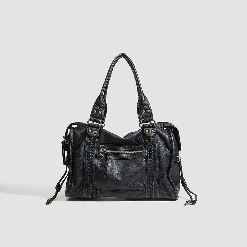 Free Shipping New Designer Bag French Retro Motorcycle Bag Single Shoulder Crossbody Bag Tote Bag Large Capacity Women's Bag Washable Bag Trend