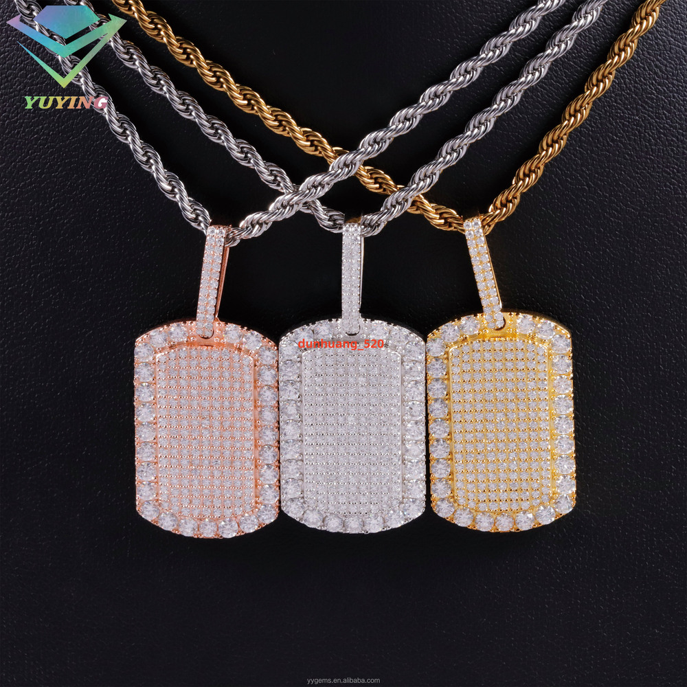 Moissanite Diamond Log Multi Color Pendant 925 Silver Material Charms for Fine Jewelry
