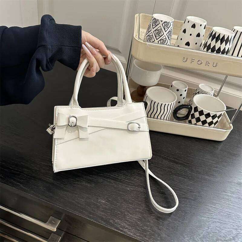New Retro Solid Color Fashionable Casual Korean Style Simple Single Shoulder Handheld Crossbody Small Square Bag