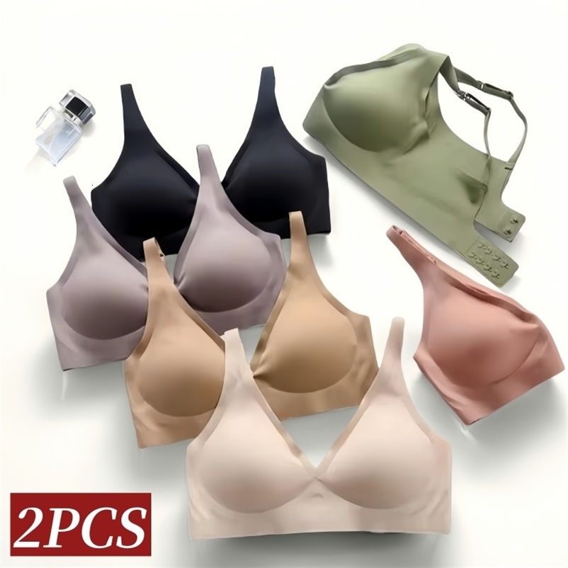 2Pcs/Set Seamless Bra Women Underwear Wireless Brassiere Soft Padded Intimate Female Push Up Sexy Lingerie Underwear Sleepwears250827