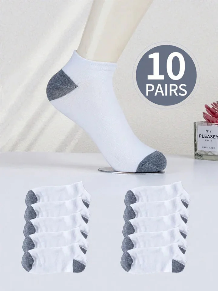 10pairs Mens Fashion Cotton Breathable Comfortable Ankle Socks Mens Summer Socks250827