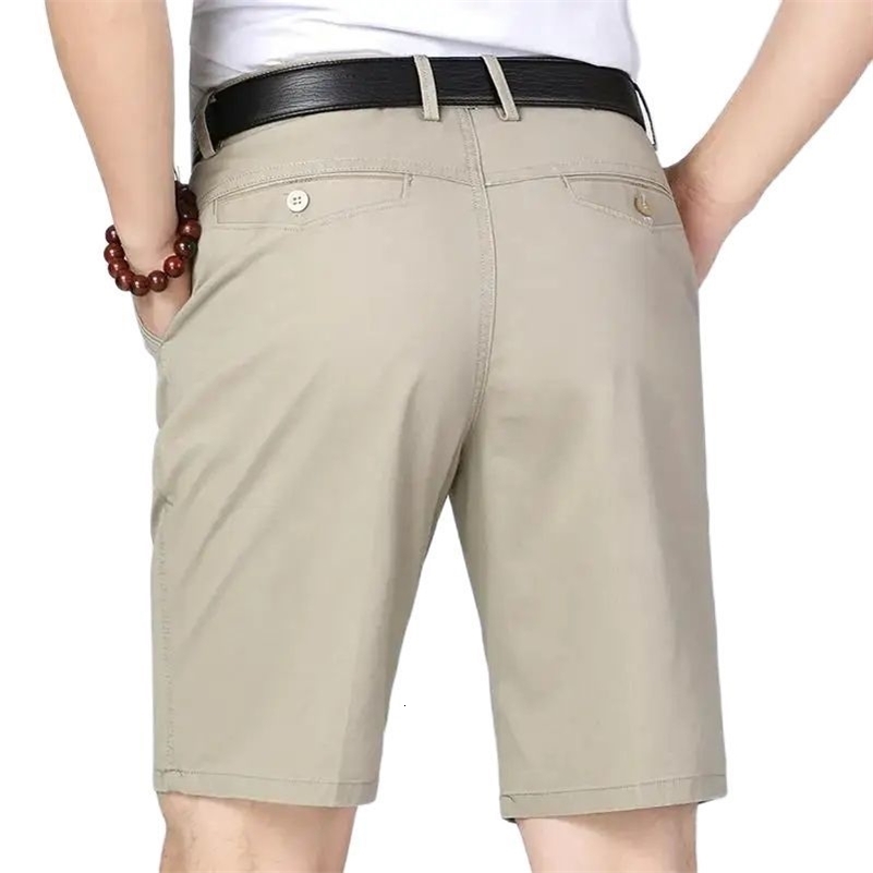 100% Cotton Shorts Men Knee Length Boardshorts Classic Comfortable Clothing Beach Shorts Male Short Trousers 250826