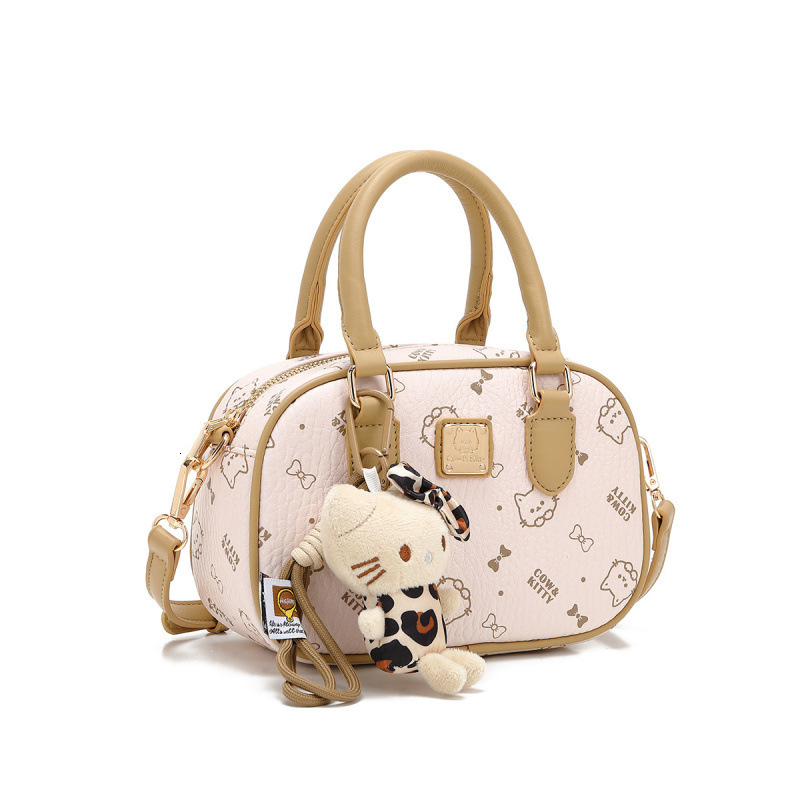 Free Shipping New Designer Bag 2025 New Fashion Printed Elegant Handheld Bowling Bag For Women Casual Versatile High-end Cute Cross-border Trendy Sh