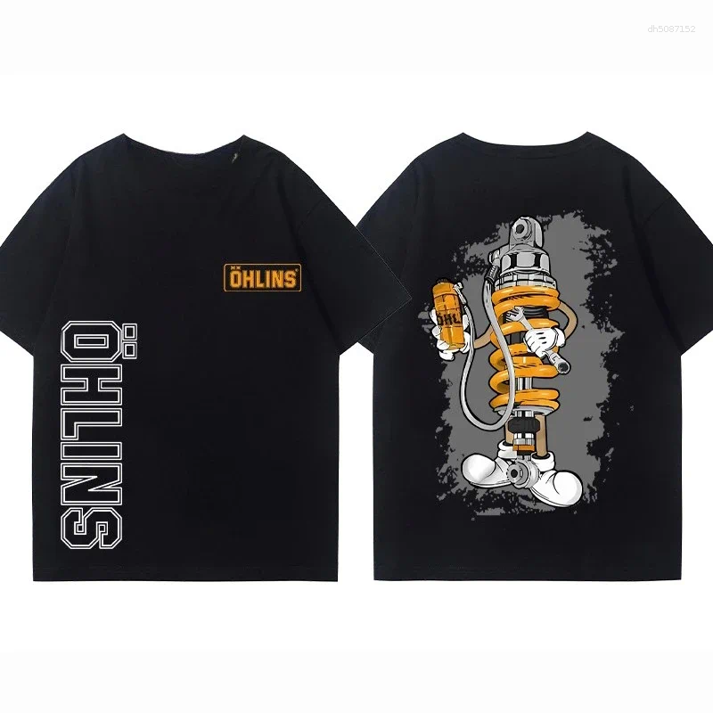 Men's T Shirts Motorcycle Absorber Modified T-shirt Clothes Casual Trendy Brand And Women's Car Club Short Sleeves