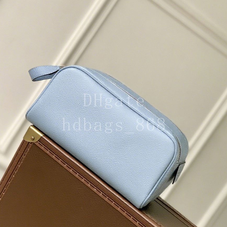 Toiletry bag Mirror quality Men Designer bags bathroom bag Luxury Canvas Leather Handbag vanity bag Fashion Clutch bag 28cm With box MLD07A1