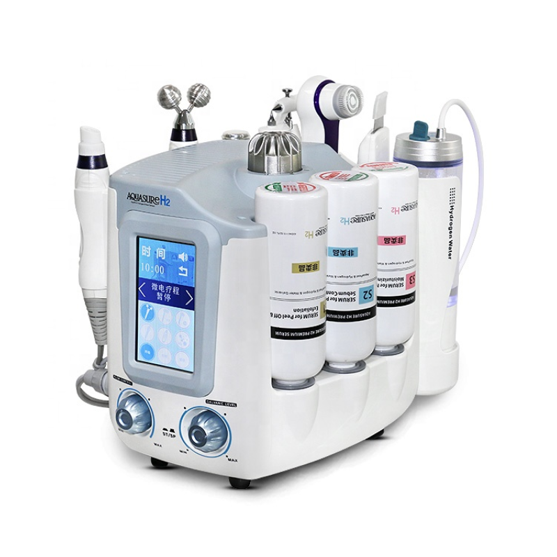 Professional 6 in 1 Skin Care Machine Oxygen Jet Peel Ultrasonic Exfoliation Bio Stimulation Radio Frequency Skin Tightening Wrinkle Reducti