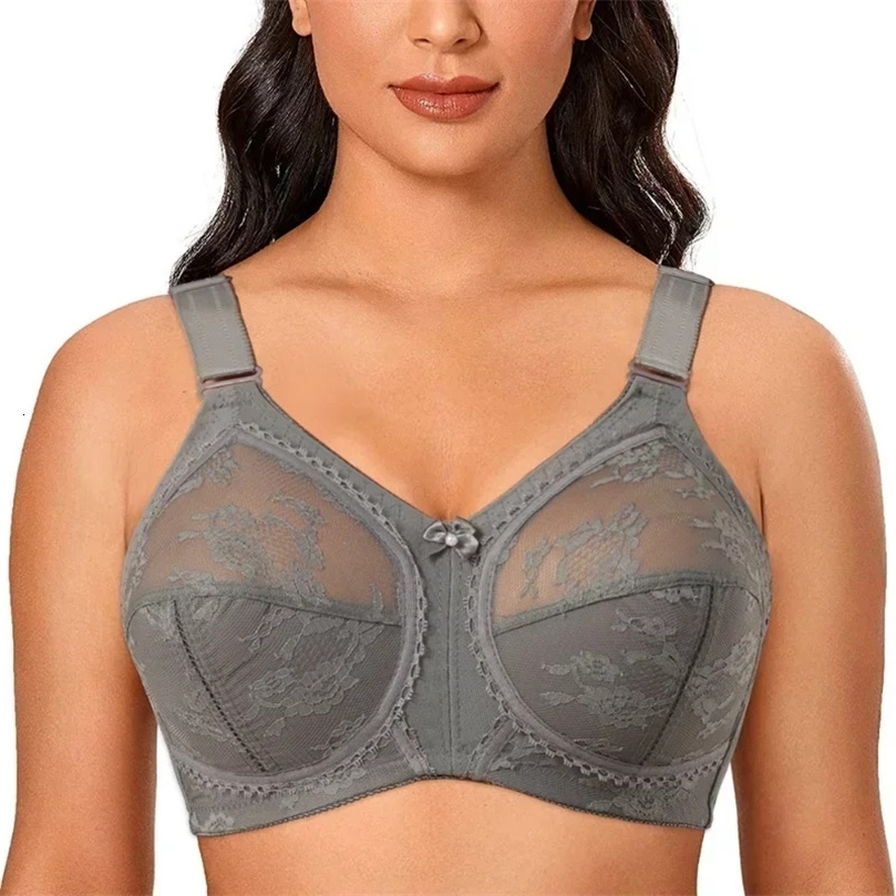 Big Minimizer Bras Large Size Lace Bra Women Sexy Unlined Full Coverage Ultra Thin Wireless Adjustedstraps Underwear Sujetador250826