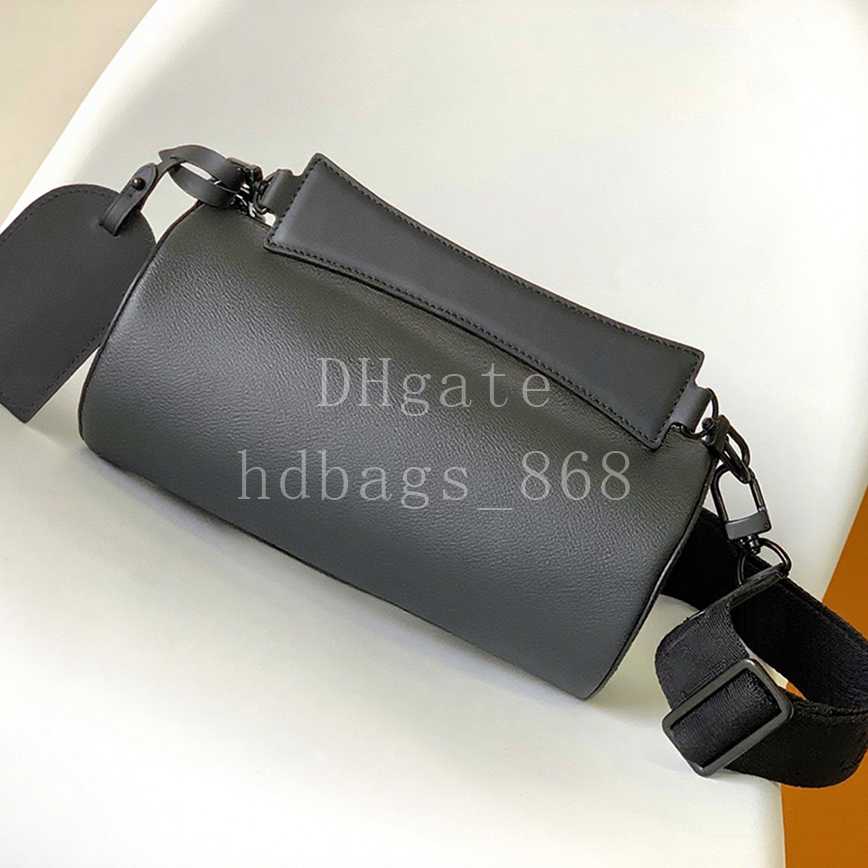 Mirror quality Designer Bags Soft cylinder bag Fashion Shoulder Bags Crossbody bags Canvas Leather Handbags 26cm With Box MLS12A1
