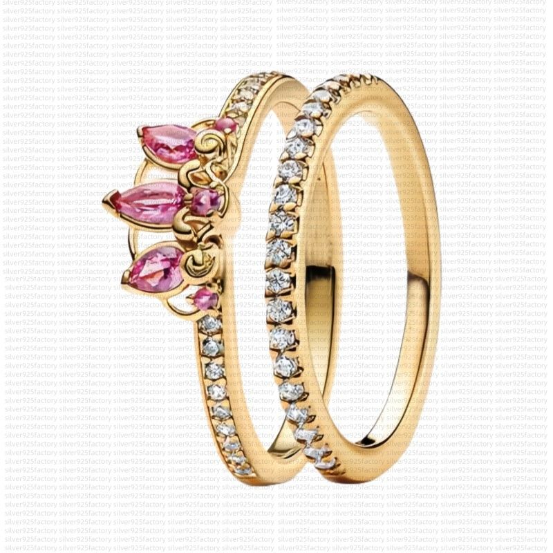 with box Designer Rings gold Rings for women Princess rose flower Wedding Ring luxury jewelry 925 Silver sparkle Diamond ring engagement Ring fashio