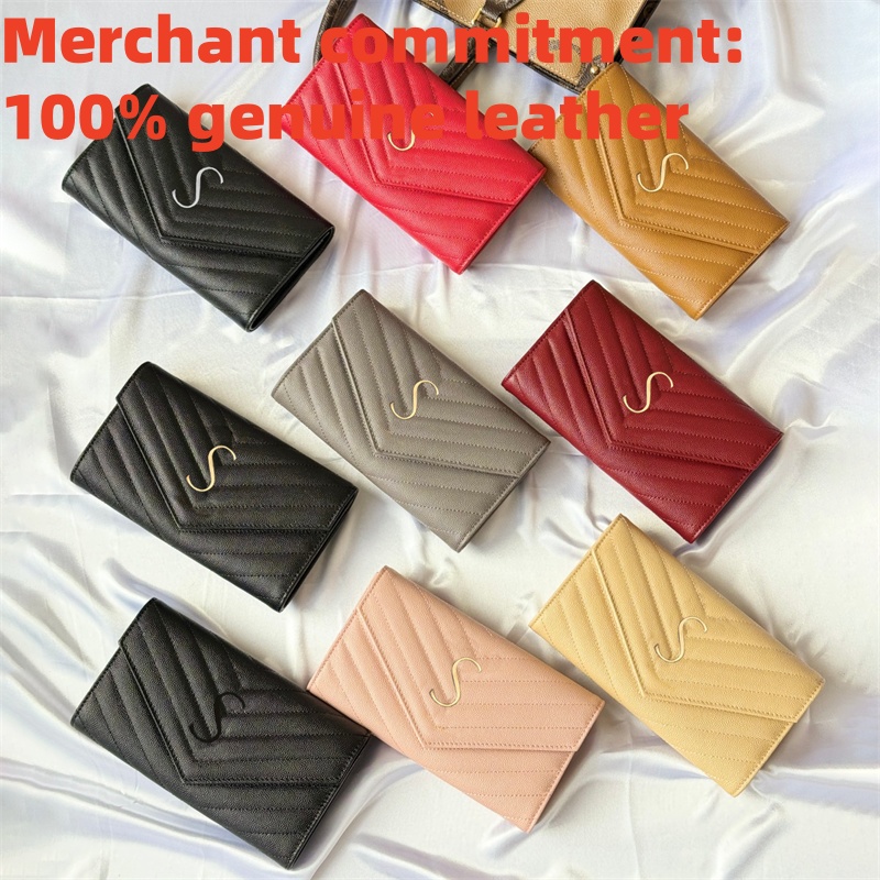 Famous brand long wallet Designer wallet Womens Envelope wallets Luxury zipper Purse key pouch Genuine leather Coin Purses lady passport holders coi