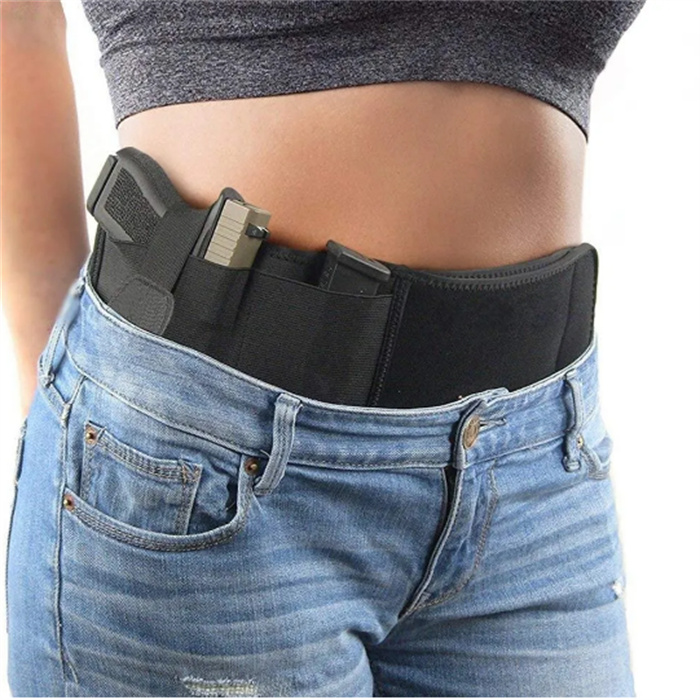 Designer Outdoor Bags Tactical Belly Gun Holster Belt Concealed Carry Waist Band Pistol Holder Magazine Bag Military Army Invisible Waistband Holste